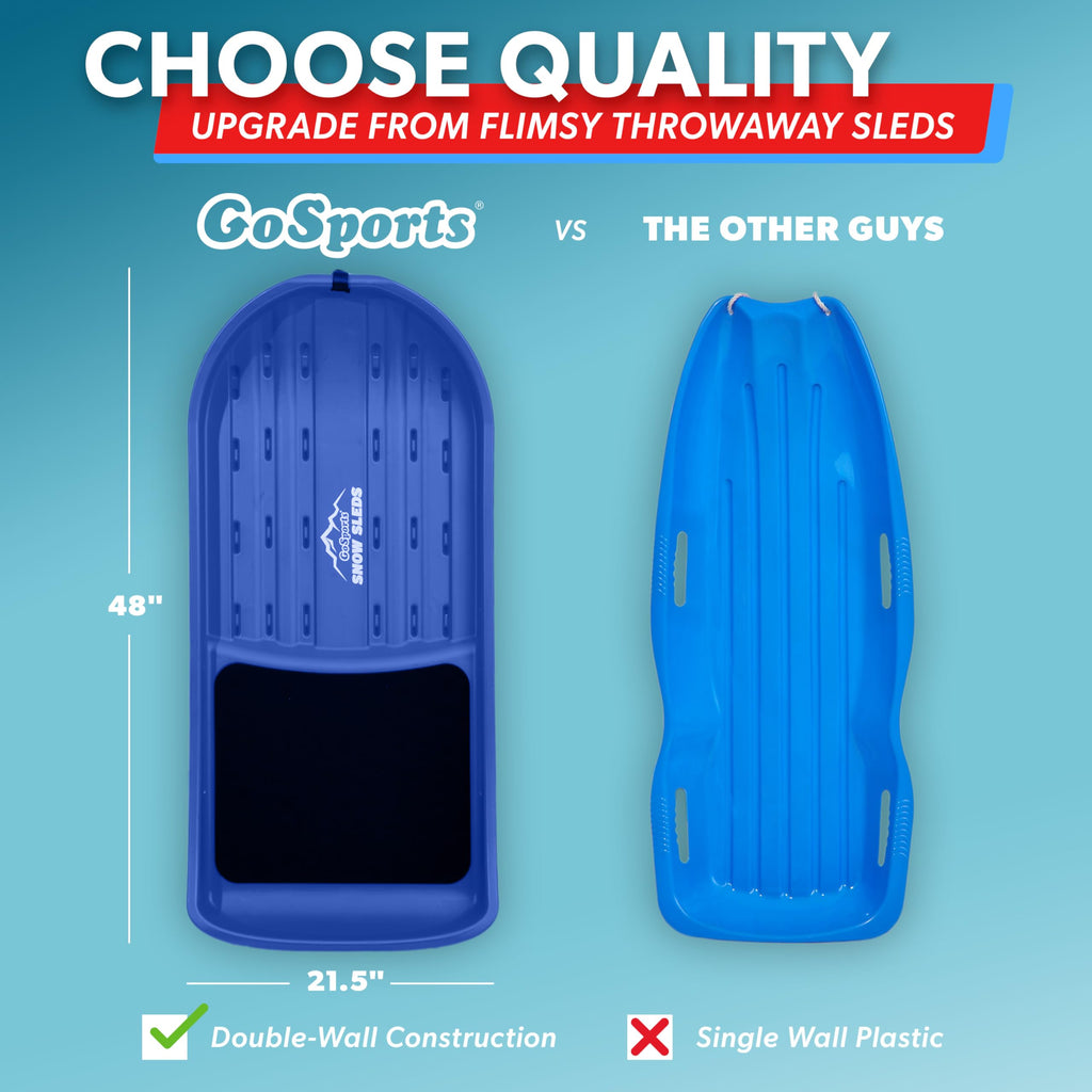 2 Person Snow Sled with Pull Strap and Padded Seat J9001