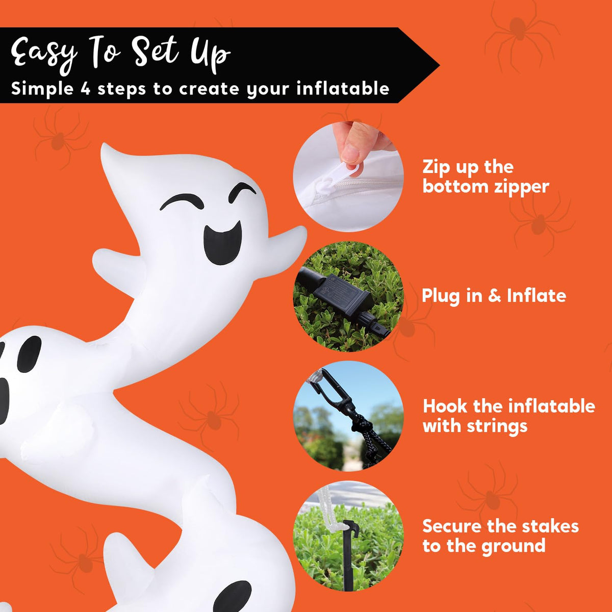 8ft Light Up Inflatable Ghosts R6758