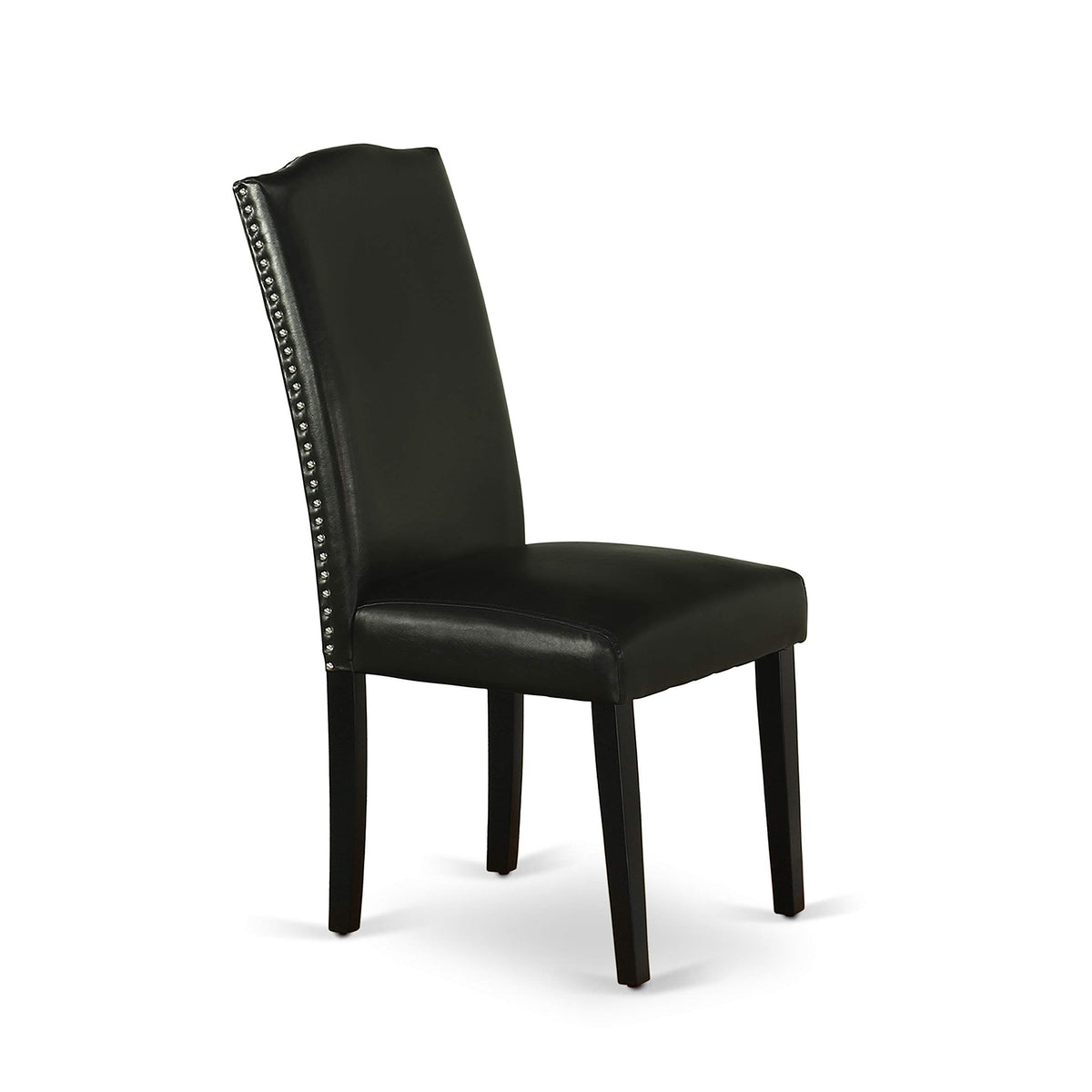 Black Faux Leather Padded Dining Chairs Set of 2 Z704