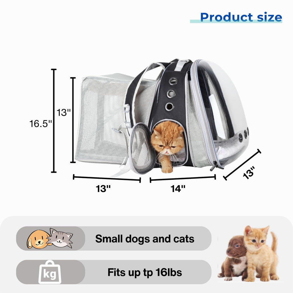 Expandable Cat Backpack with Mini Fan O850285