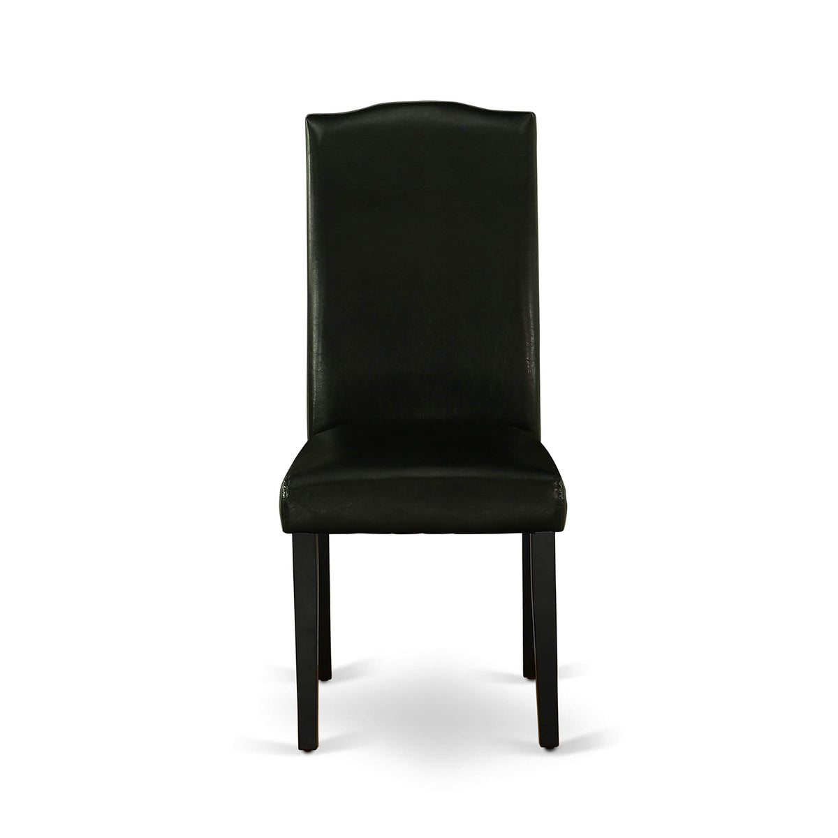 Black Faux Leather Padded Dining Chairs Set of 2 Z704