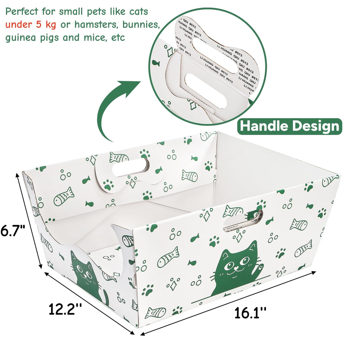 8 Pack Disposable Cat Litter Box with Scoop F878357