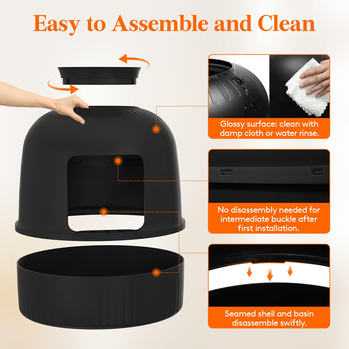 Black Cat Litter Box with Scoop X21797