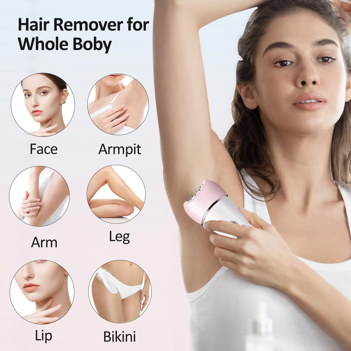 6 in 1 IPX7 Waterproof Rechargeable Epilator H26492