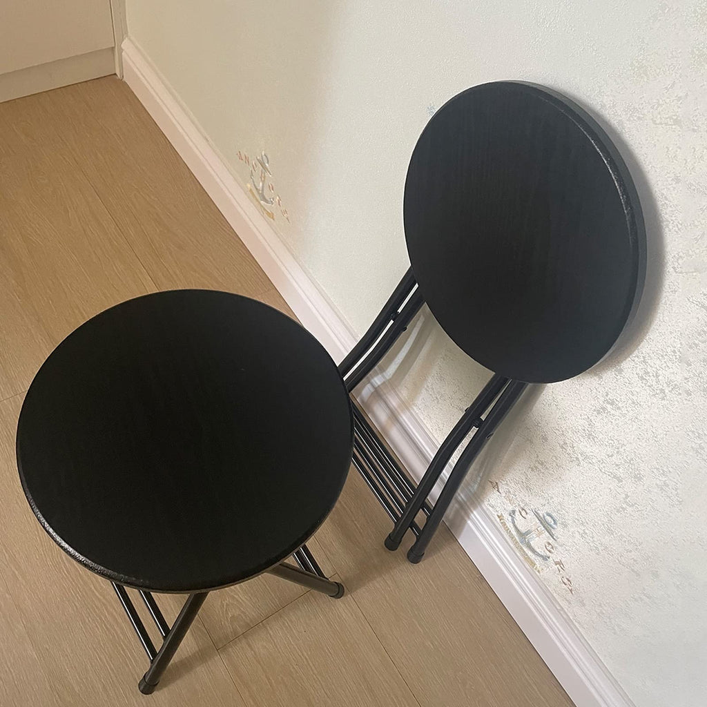 Folding Stool Round Wooden Board F360652