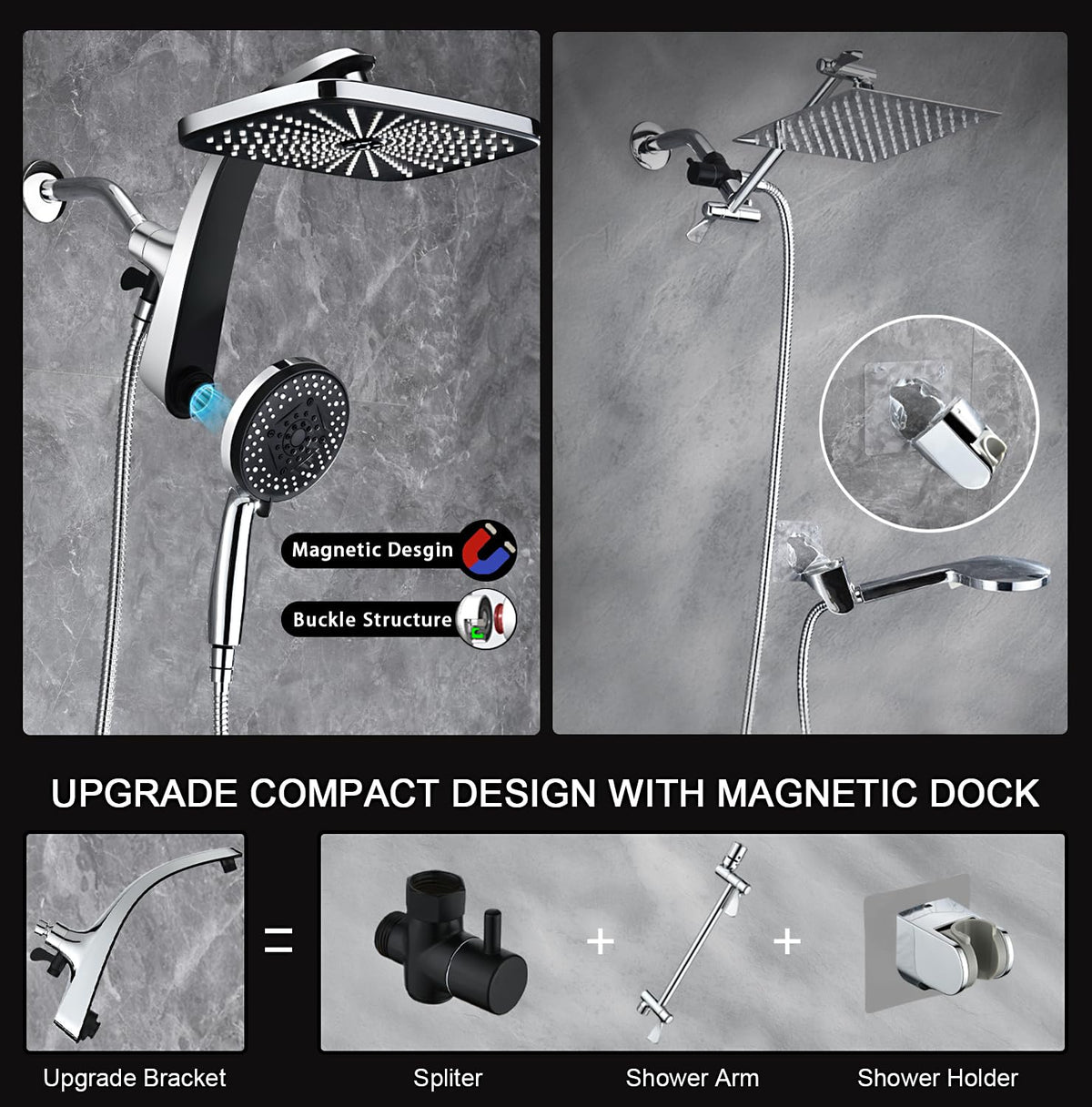 Chrome Handheld Rain Shower Head L894