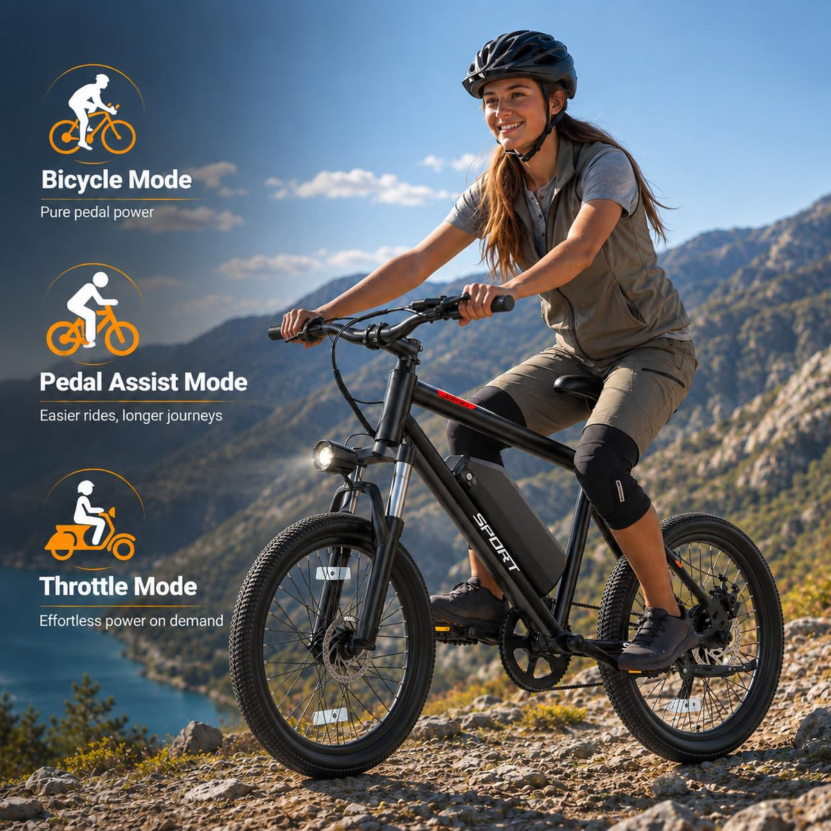 Electric Bike for Adults 1000W Peak Motor 20"/26" Mountain Ebike T514874