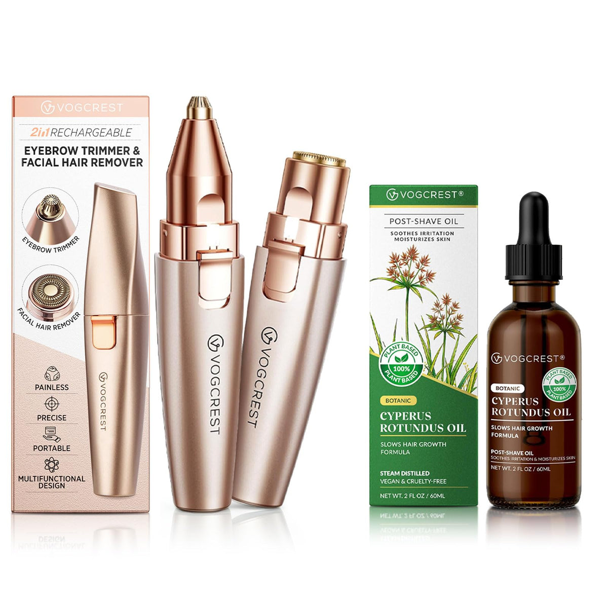 Electric Epilator and Oil Hair Removal Bundle N462