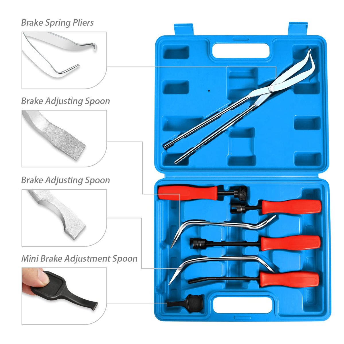 8 Pcs Brake Service Kit with Carrying Case D7824