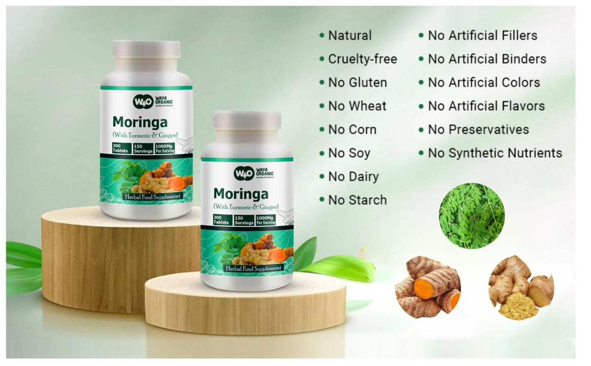Moringa Tablets with Turmeric and Ginger, 300 Pills, 1000 Mg Z536037