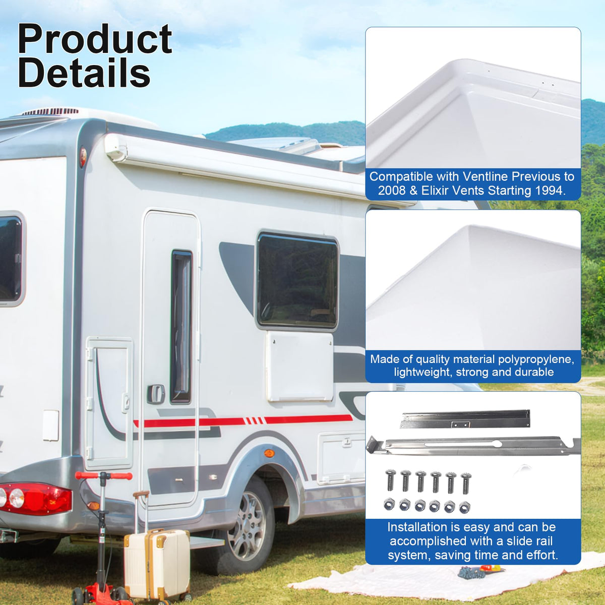 14"x14" RV Roof Vent Cover, 2-Pack Y5711