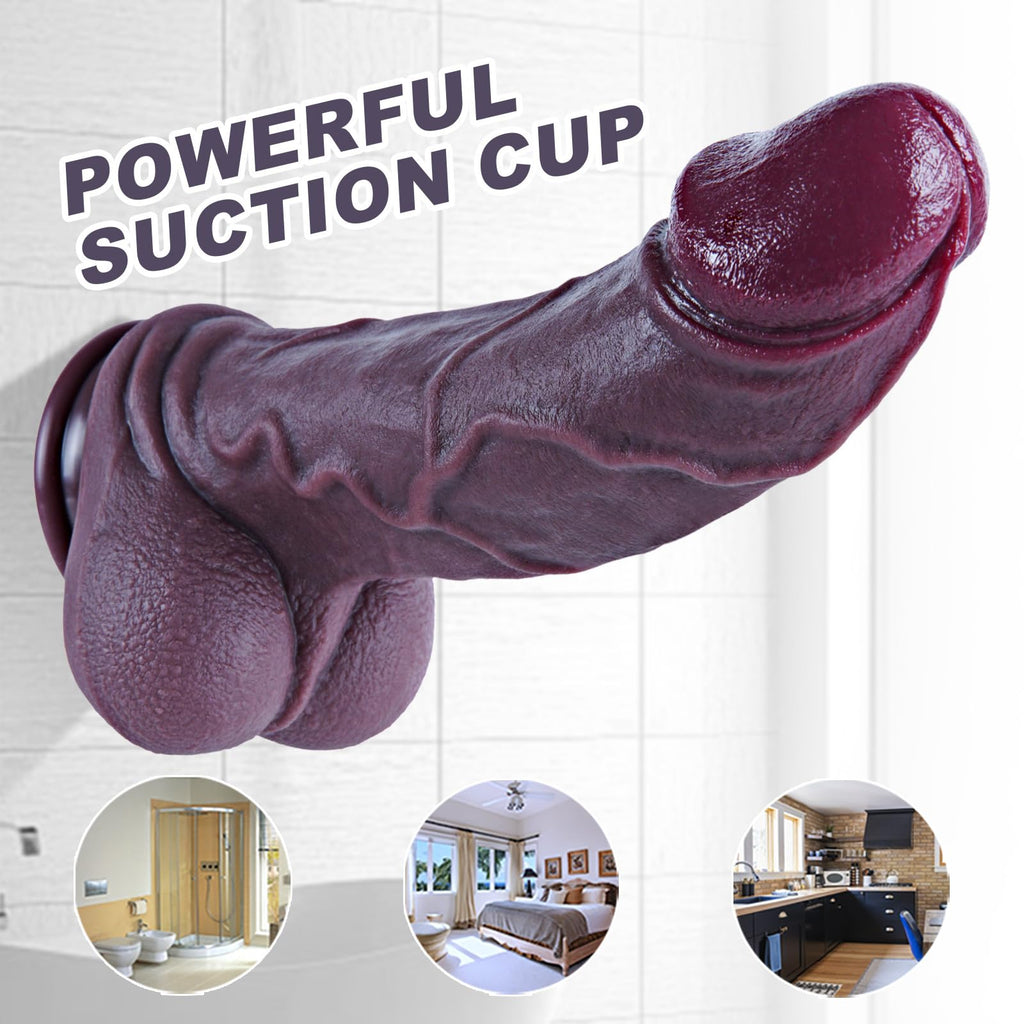 11.6" Black Silicone Suction Cup Dildo T987