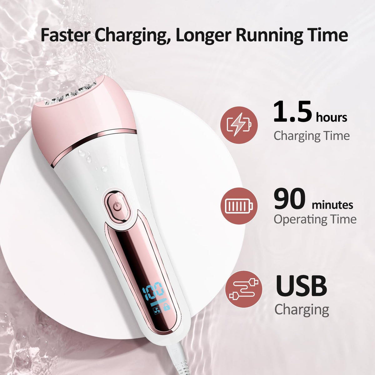 6 in 1 IPX7 Waterproof Rechargeable Epilator H26492
