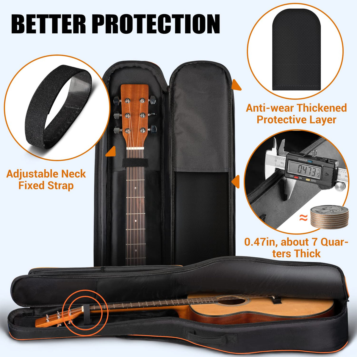 44 Inch Guitar Bag with Adjustable Shoulder Strap R3459