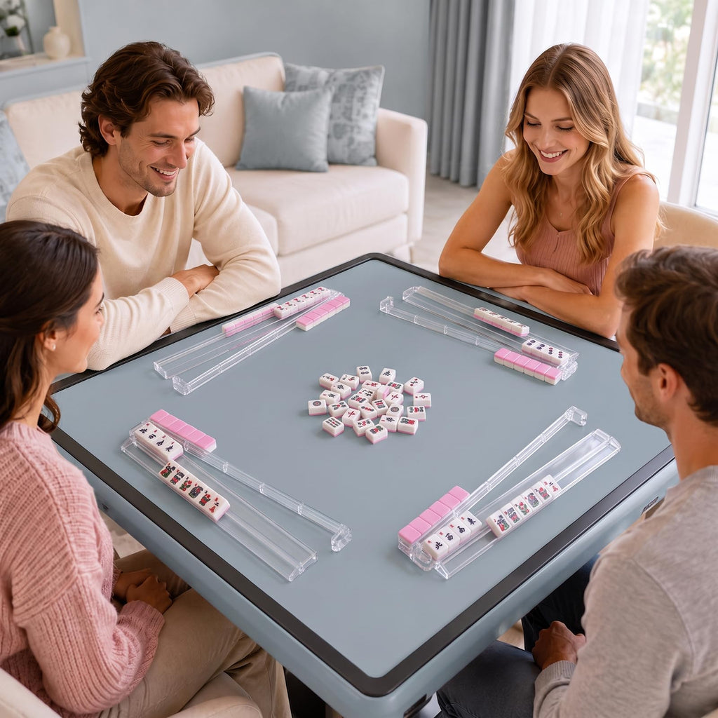 Clear Mahjong Racks with Pushers, 4-Pack Y822