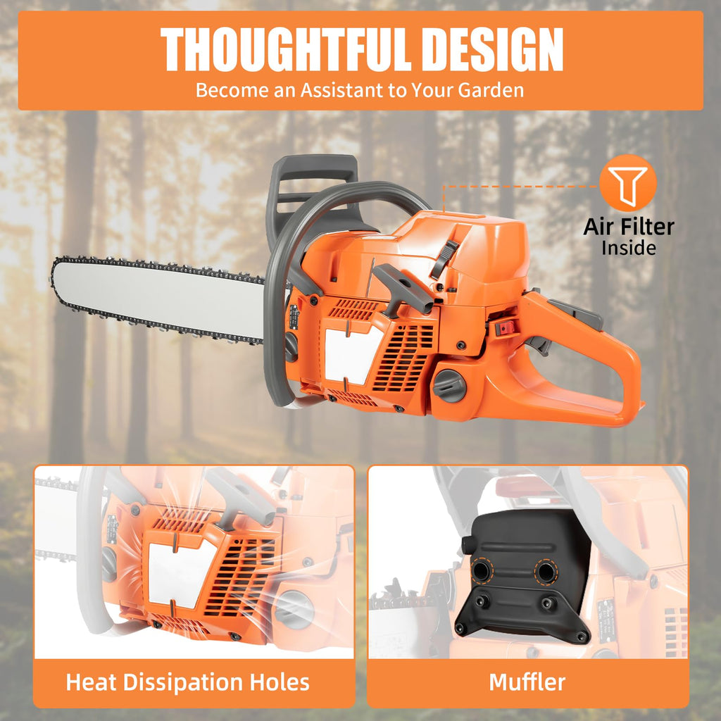 24" 72CC Gas Powered Chainsaw O287