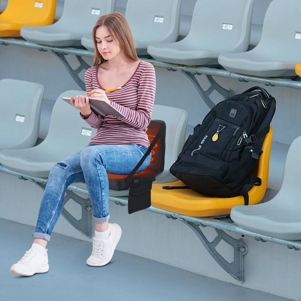 Heated Stadium Seat Cushion with Back 2 Pack S3668