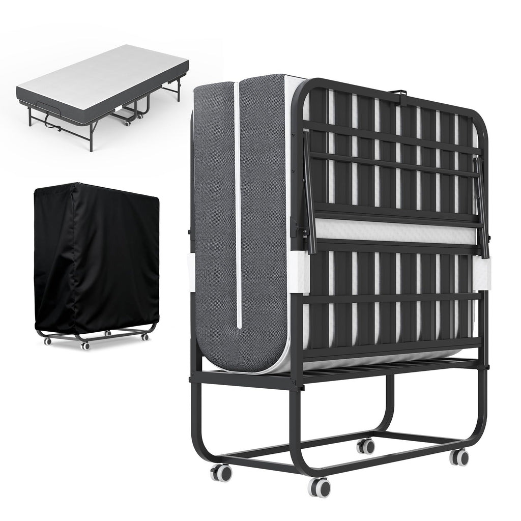 Folding Bed with Mattress, 5-Inch Memory Foam, 500lbs Capacity, Metal Frame T99698