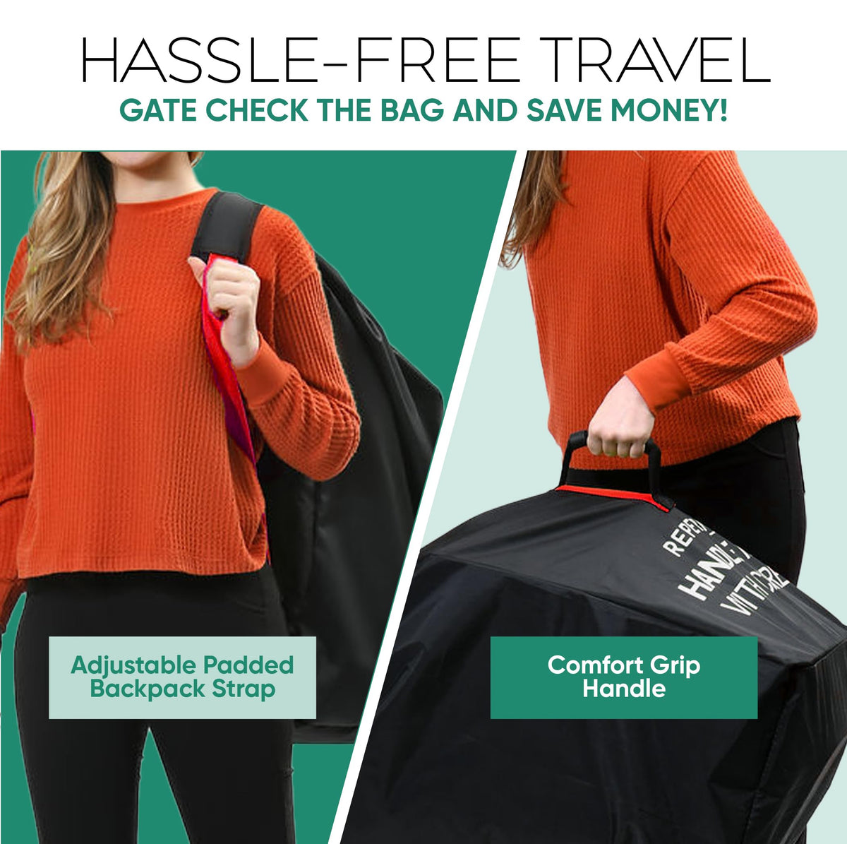Car Seat Travel Bag with Backpack Straps Y330622