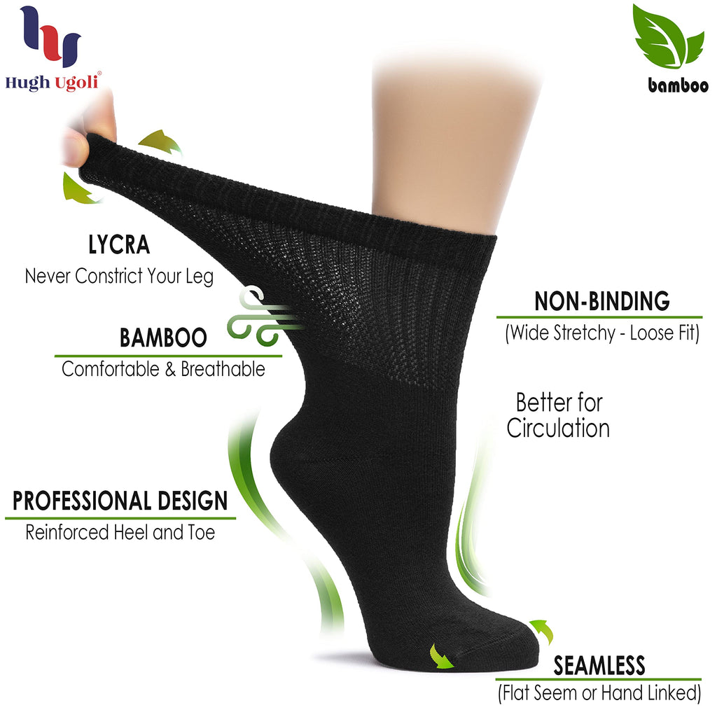 Bamboo Loose Fit Crew Socks 4 Pairs E432