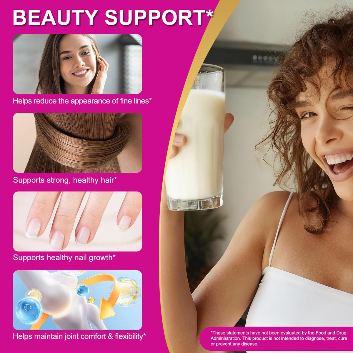 Multi Collagen Peptides Powder Type I II III V X 16oz Y919