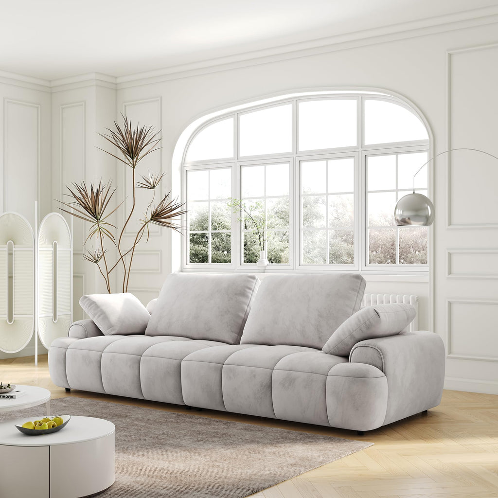 Light Gray Velvet Upholstered Sofa Bed U557