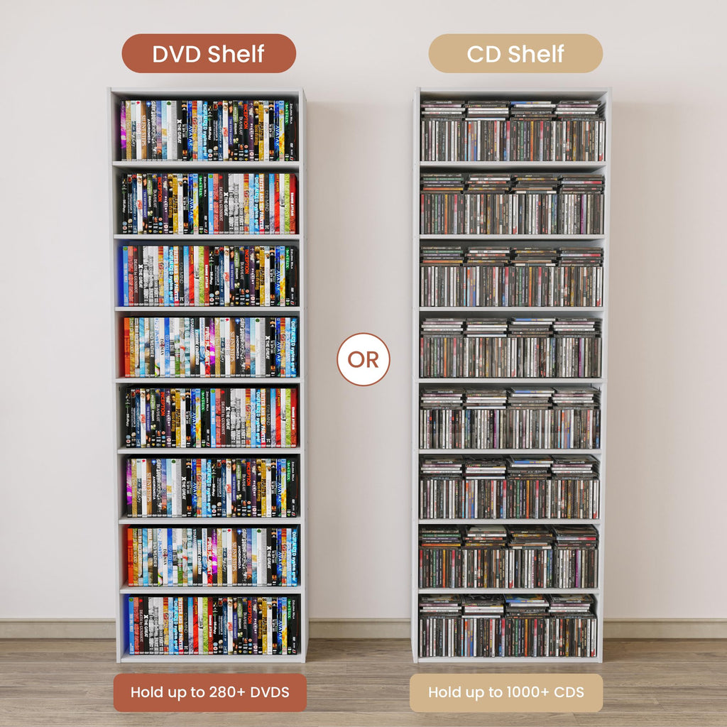 8 Tier White DVD Storage Shelf C654904