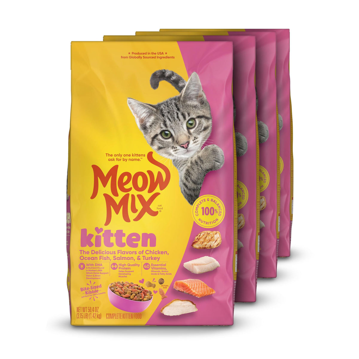 Dry Cat Food for Kittens, 4 Bags T861447