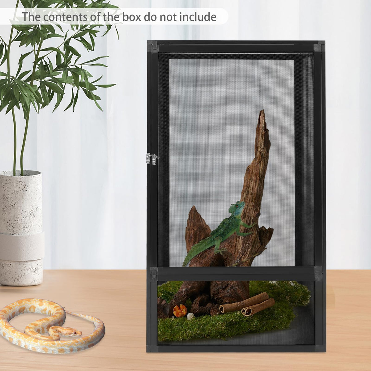 17.7x17.7x31.5 inch Aluminum Alloy Mesh Reptile Terrarium U71665