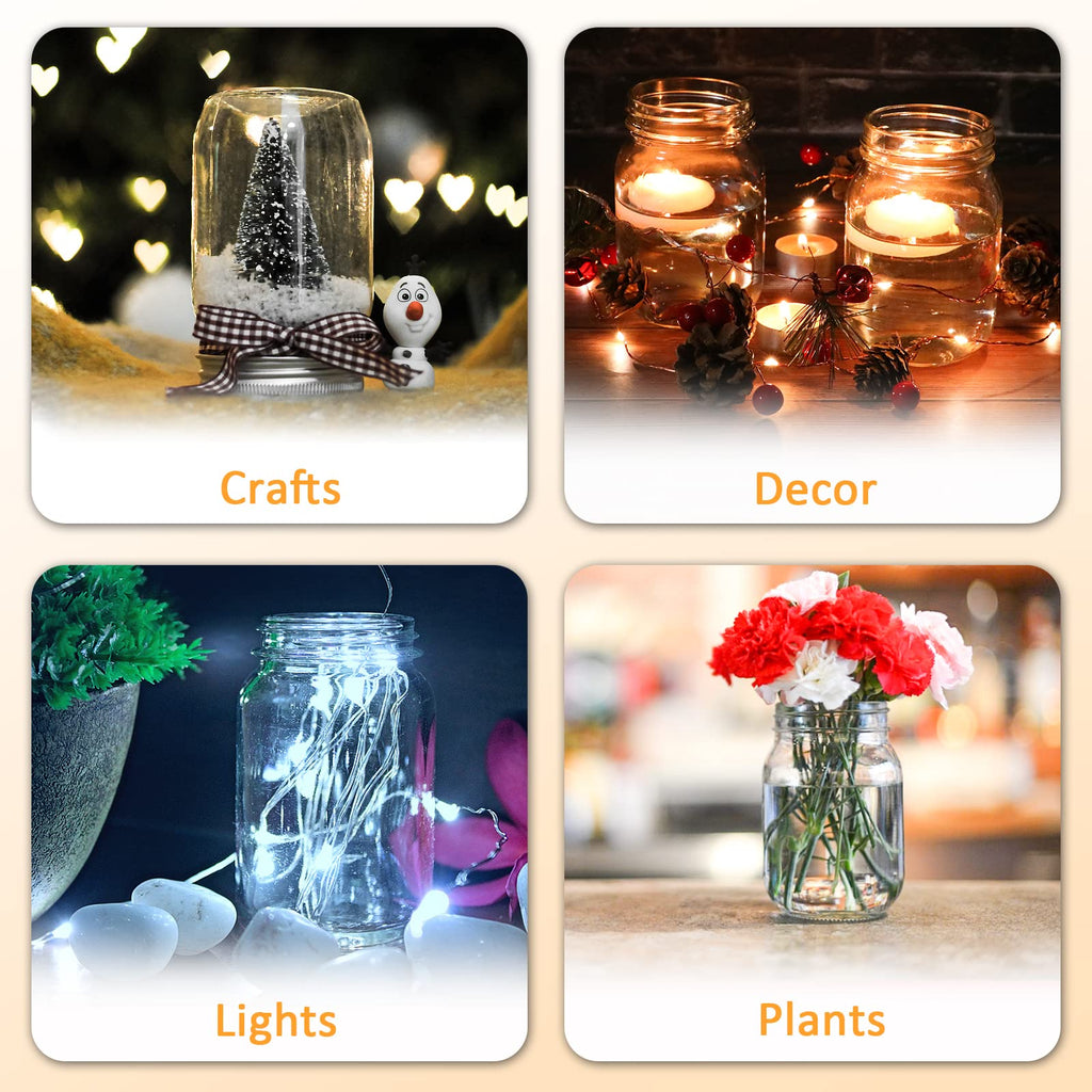16 oz Wide Mouth Glass Mason Jars 12 Pack with Lids W91457