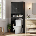 30" Over Toilet Storage Cabinet with Toilet Paper Box, Black G3287