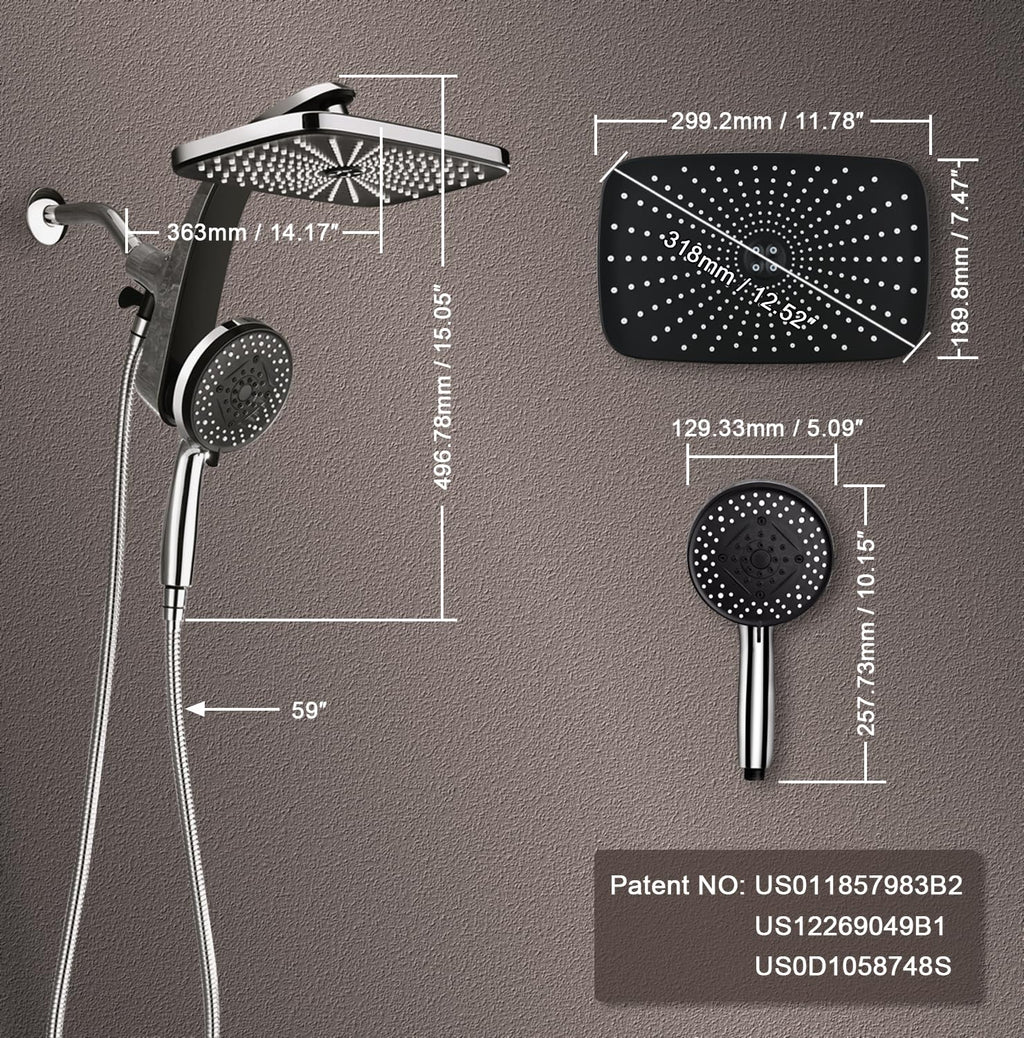 Chrome Handheld Rain Shower Head L894