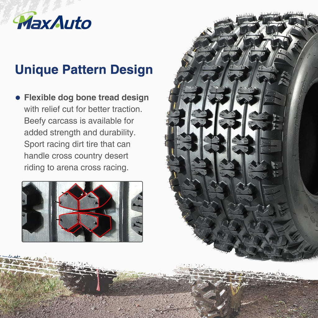 Set of 4 Sport ATV Tires 22x7-10 Front & 20x10-9 Rear 4PR Y26773