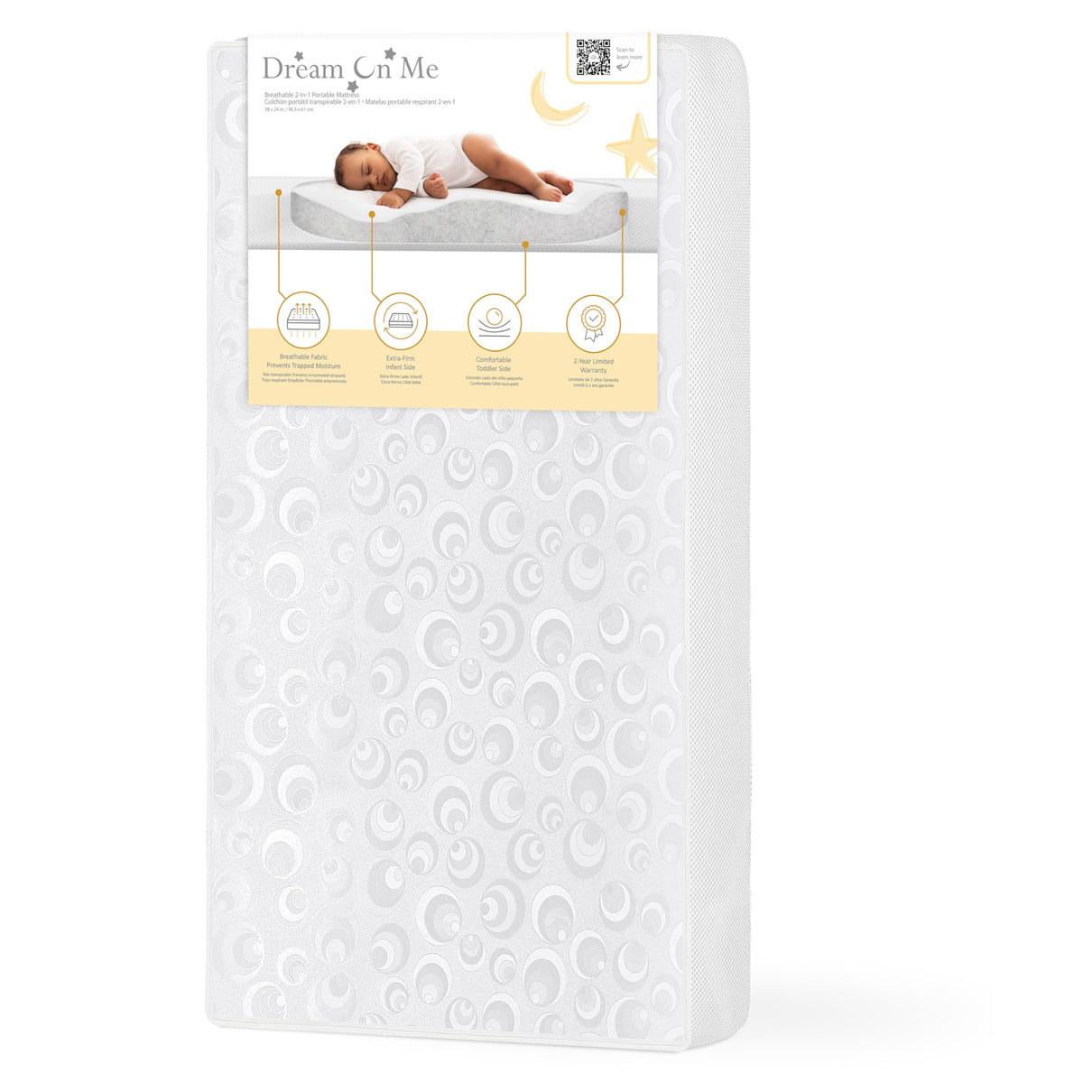 2-in-1 Portable Mini Crib Mattress F58153