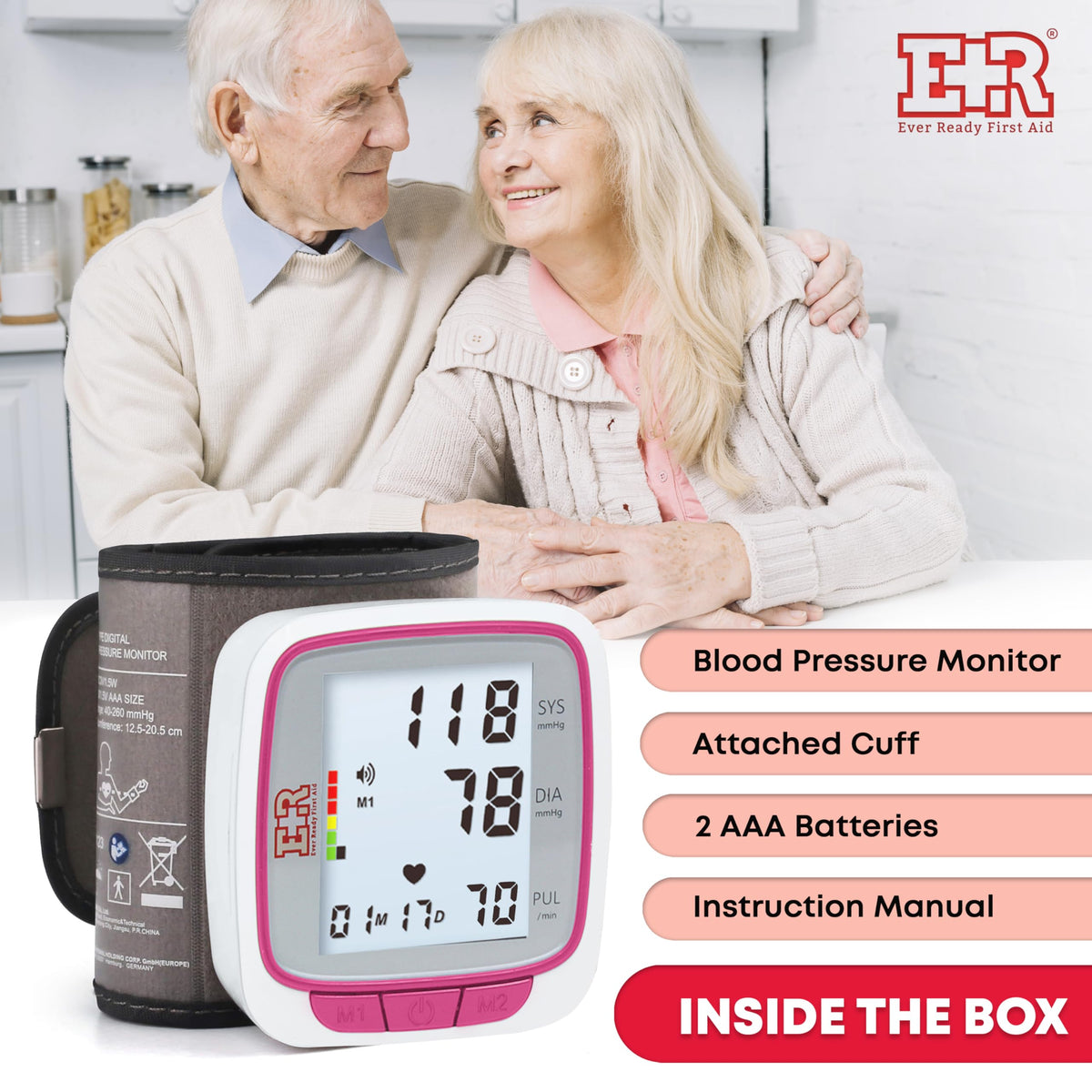 Pink Wrist Blood Pressure Monitor X2769
