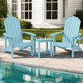 Light Blue HDPE Adirondack Chair Set of 2 with Side Table Y219210