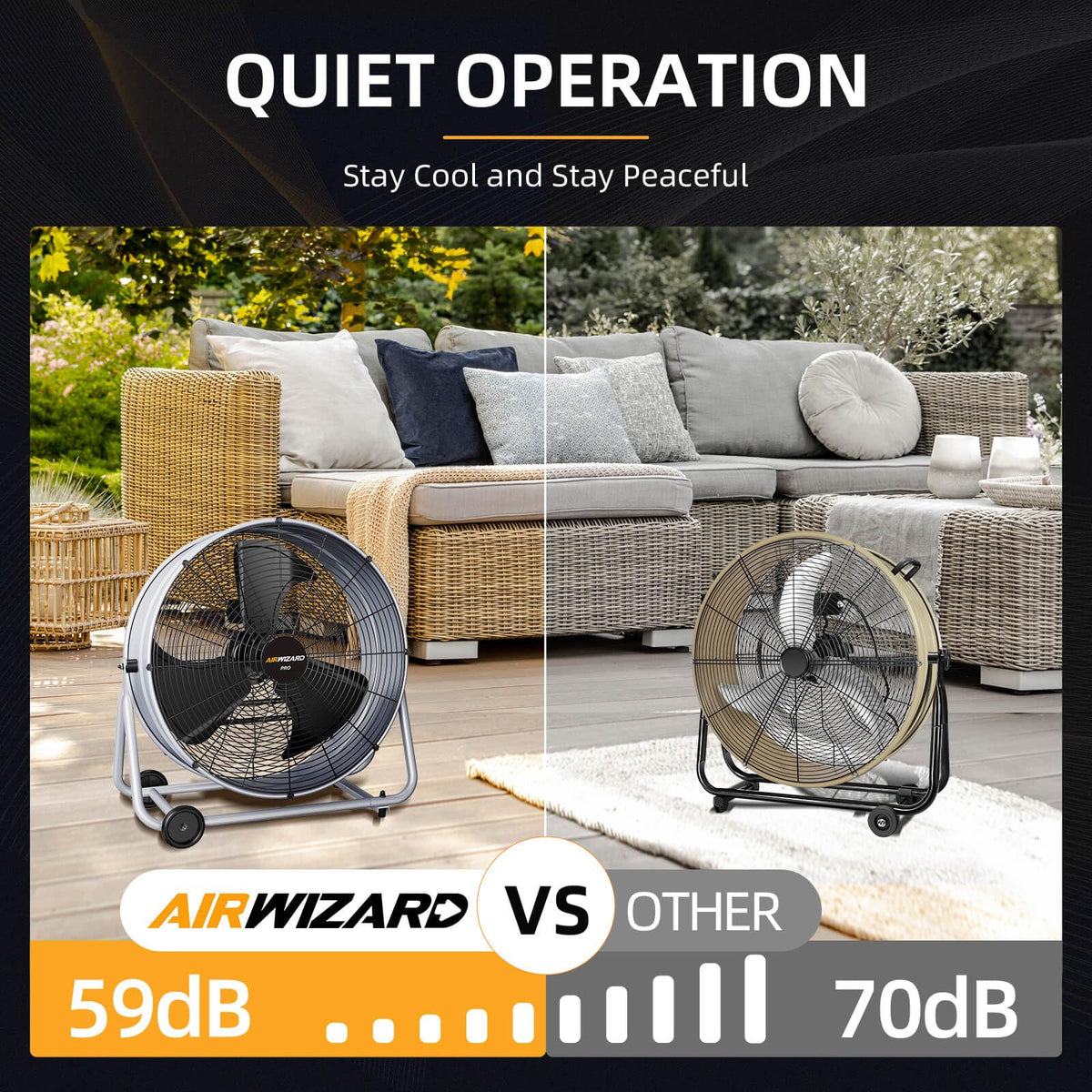 24 inch 300W High Velocity Metal Floor Fan U19155