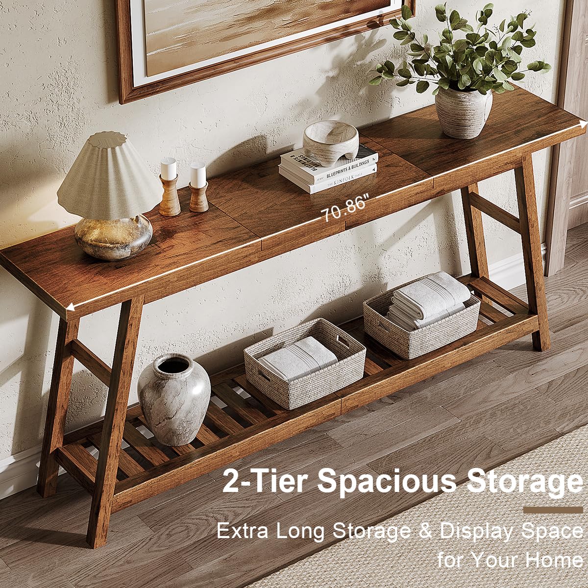 70.9 Inch 2-Tier Console Table U54519