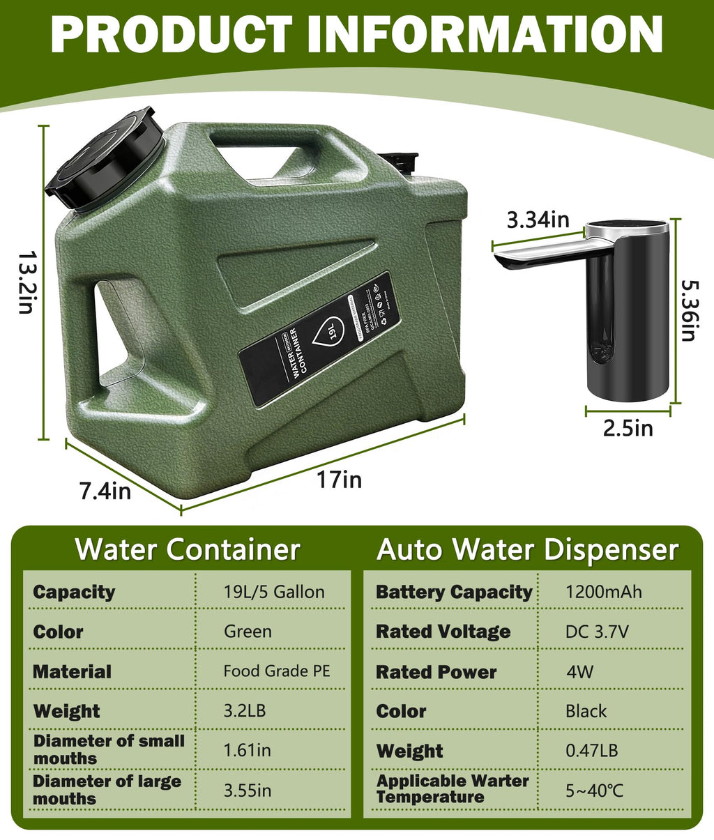 5 Gallon Water Jug with Electric Water Dispenser E687