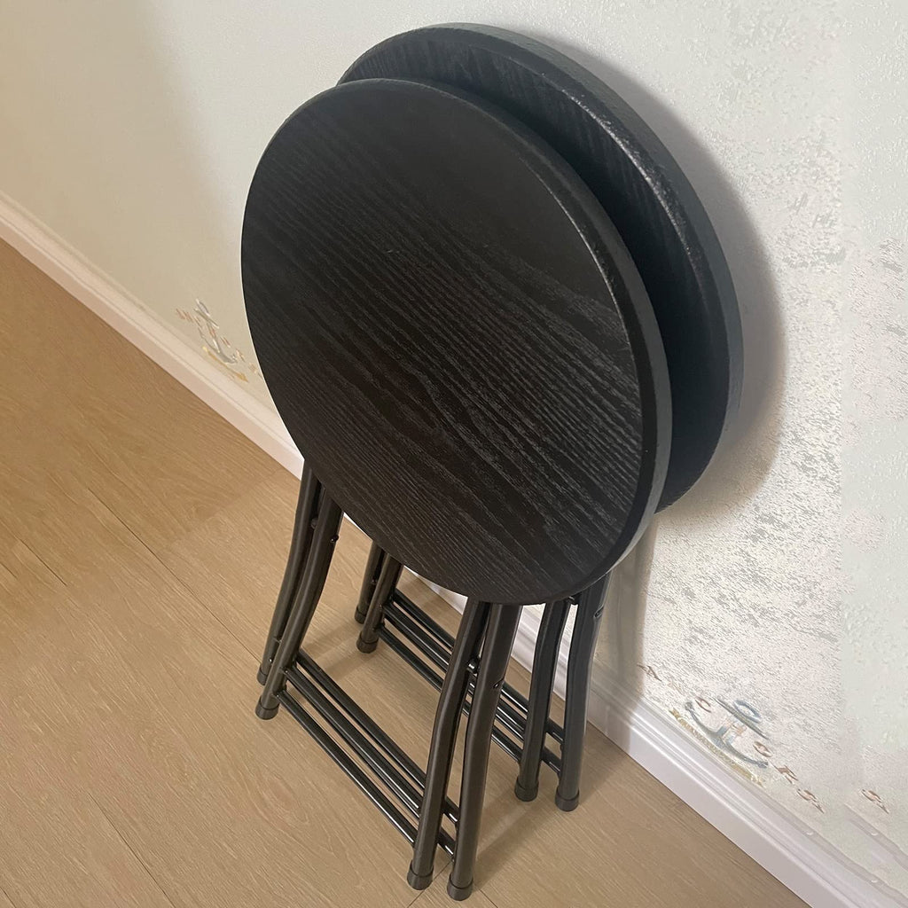 Folding Stool Round Wooden Board F360652