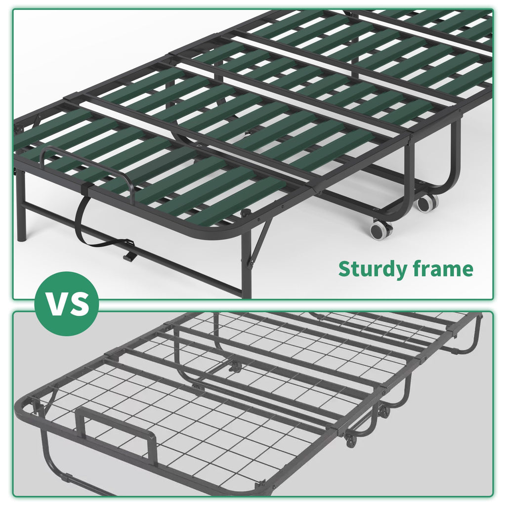 Folding Bed with Mattress, 5-Inch Memory Foam, 500lbs Capacity, Metal Frame T99698