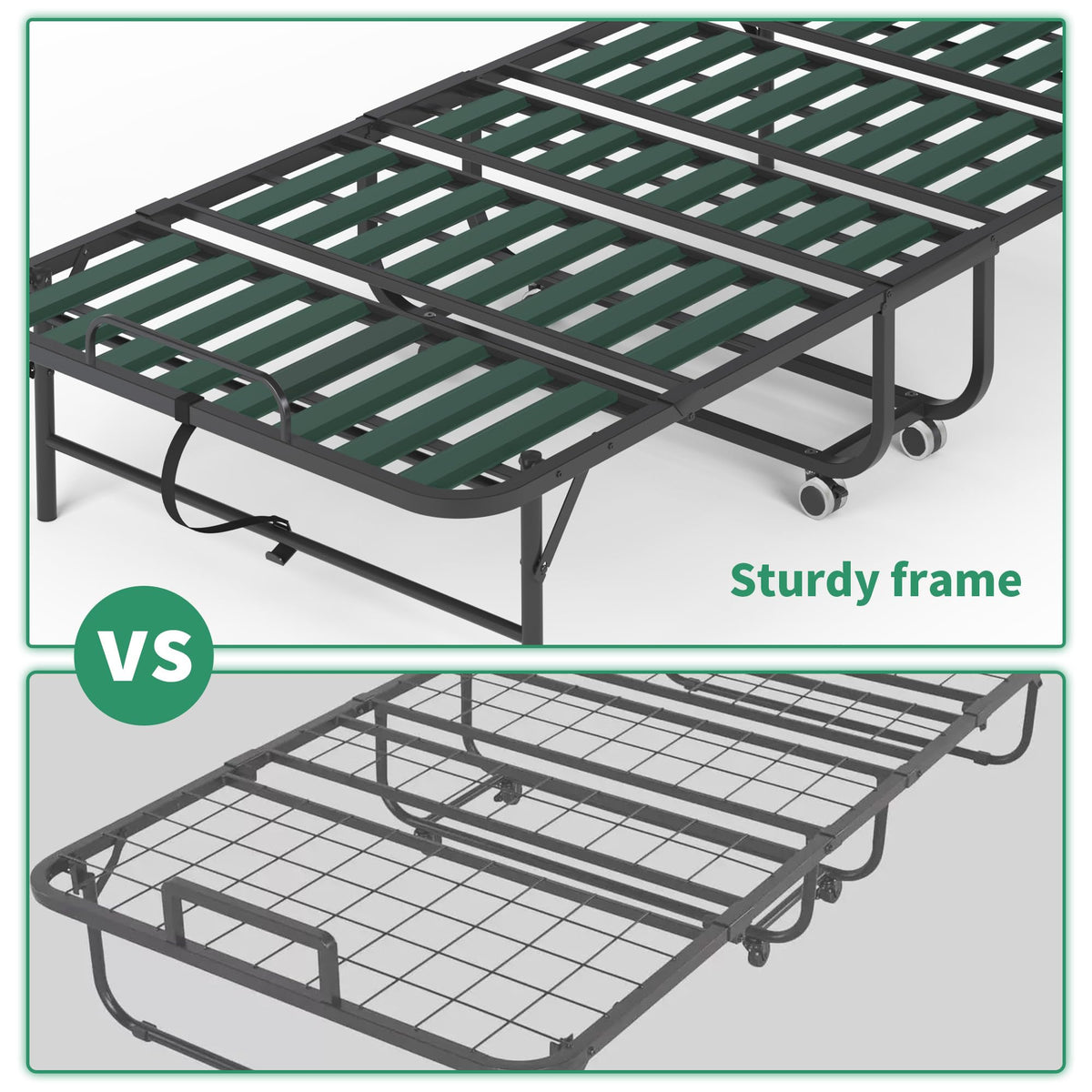 Folding Bed with Mattress, 5-Inch Memory Foam, 500lbs Capacity, Metal Frame T99698