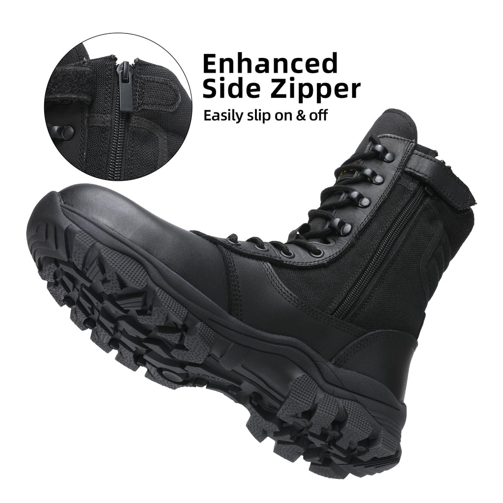 Tactical Boots Steel Toe Side Zipper 8 inches H9486