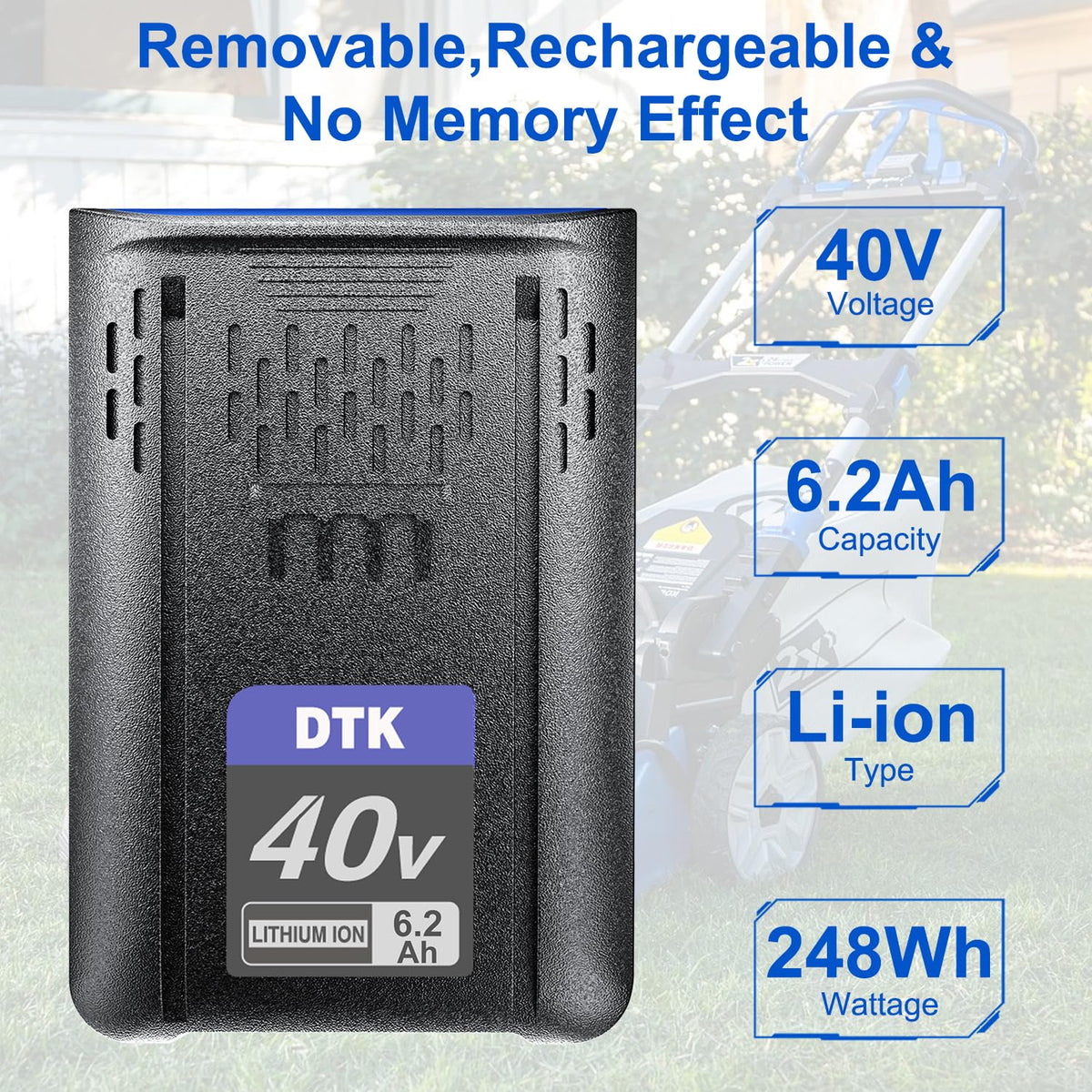 40V 6200mAh Cordless Power Tool Battery 2 Packs C2728