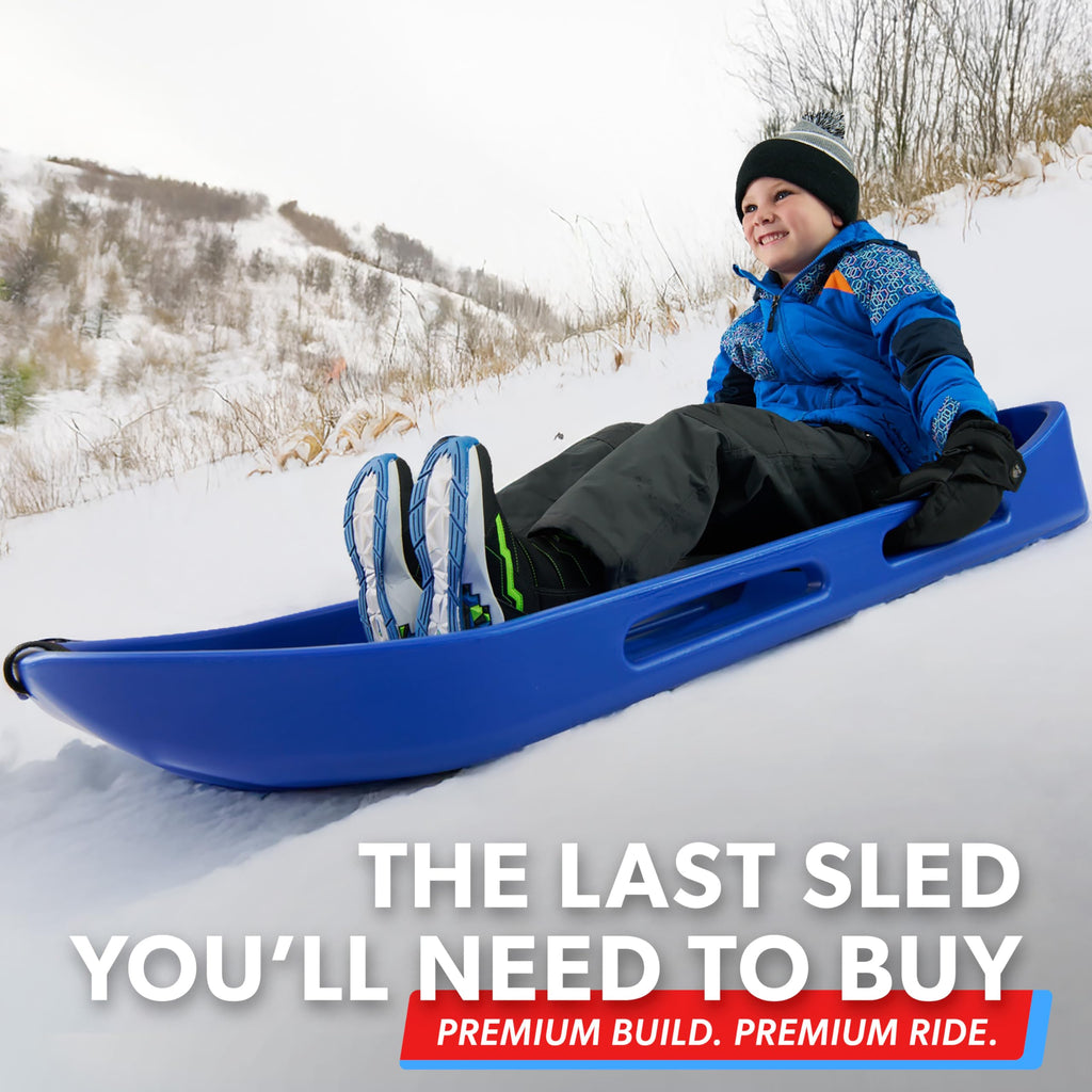 2 Person Snow Sled with Pull Strap and Padded Seat J9001