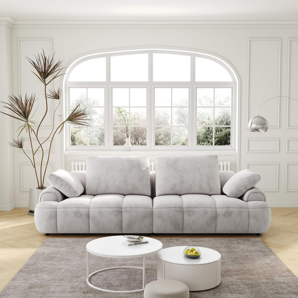 Light Gray Velvet Upholstered Sofa Bed U557
