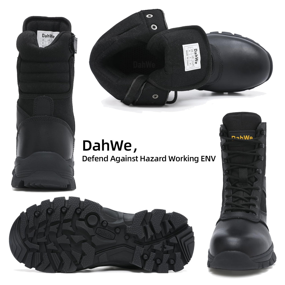 Tactical Boots Steel Toe Side Zipper 8 inches H9486