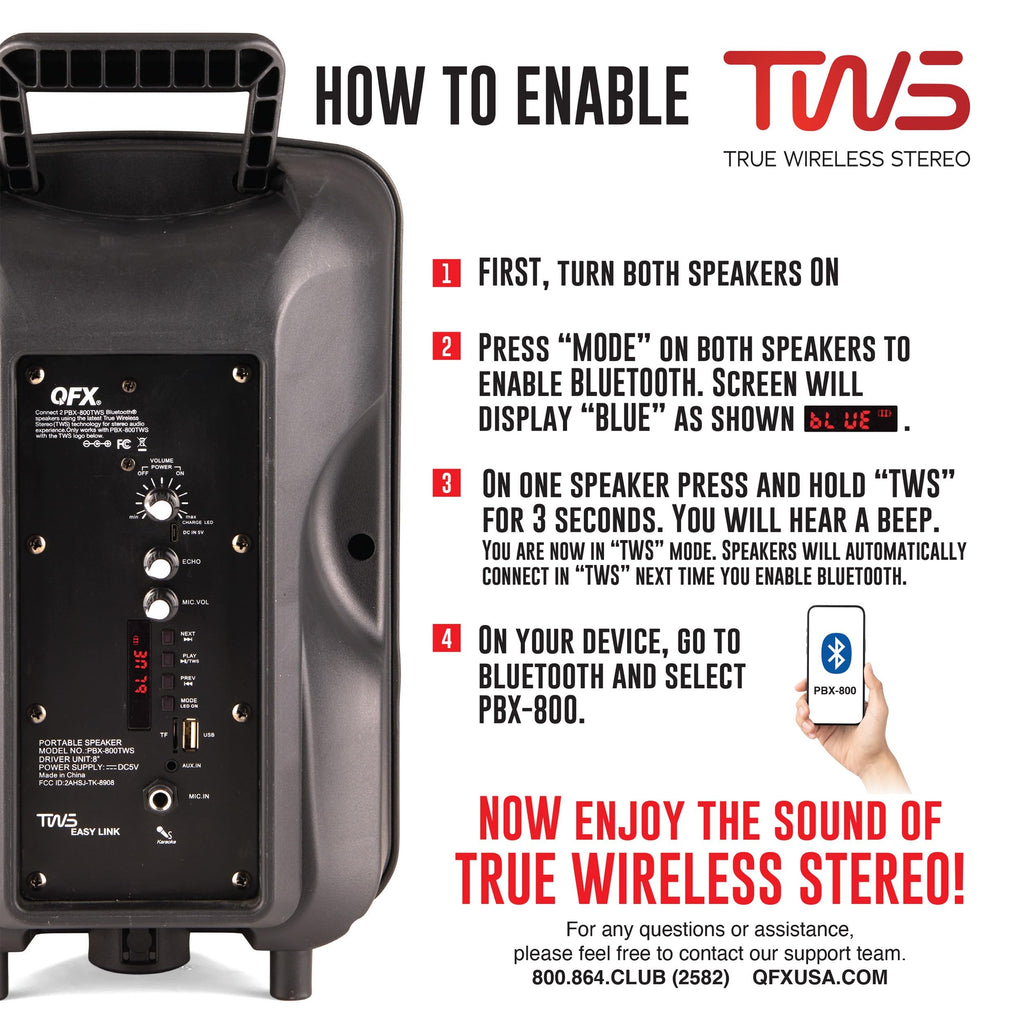 Dual 8" Powered PA Speaker System with Tripod Stands, Wired Mics and Remote W229411