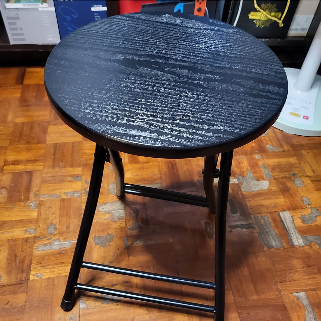 Folding Stool Round Wooden Board F360652