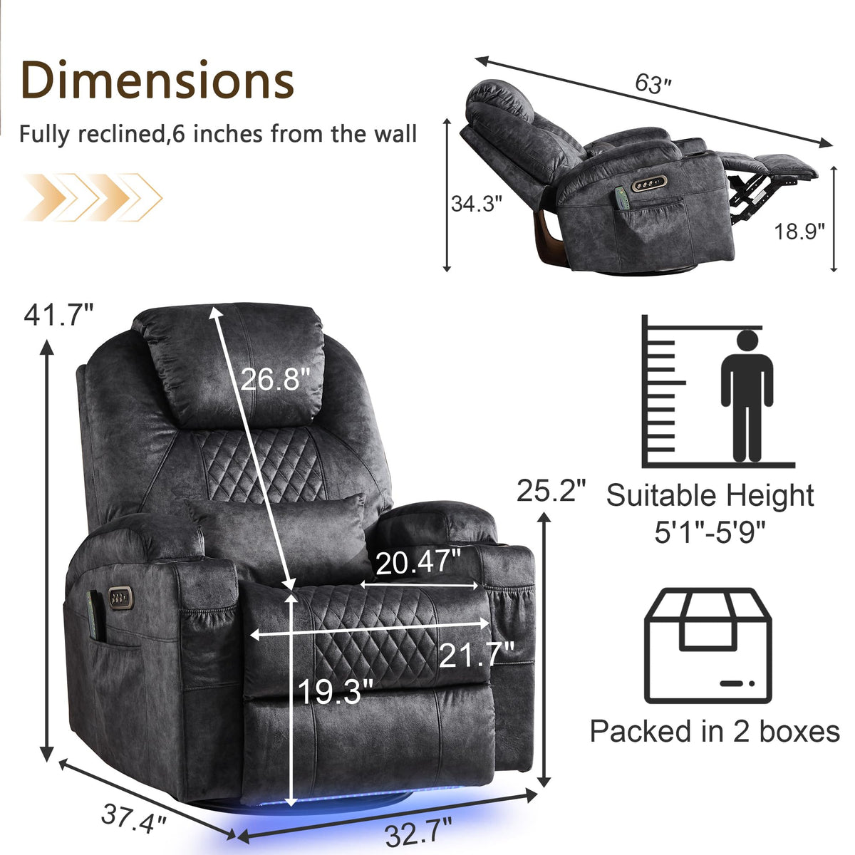 Power Swivel Rocker Recliner Chair S972686